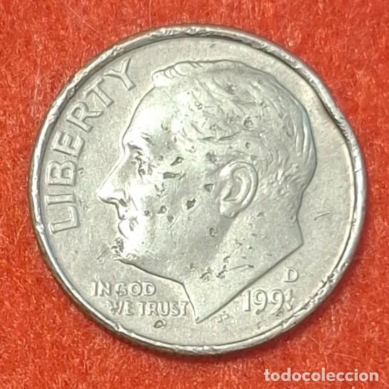 Monedas antiguas de Am&eacute;rica: MONEDA DE ESTADOS UNIDOS 1991 - 1 DIME/10 CENTAVOS - CECA D - COBRE REVESTIDO DE COBRE-N&Iacute;QUEL-2