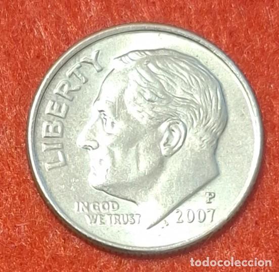 Monedas antiguas de Am&eacute;rica: MONEDA DE ESTADOS UNIDOS 2007 - 1 DIME/10 CENTAVOS - CECA P - COBRE REVESTIDO DE COBRE-N&Iacute;QUEL-2