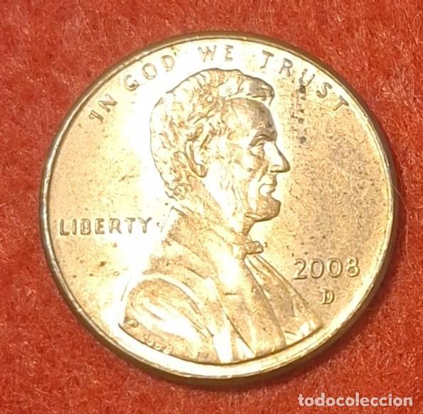 Monedas antiguas de Am&eacute;rica: MONEDA DE ESTADOS UNIDOS 2008 - 1 CENTAVO, CECA D - LINCOLN - COBRE-ZINC