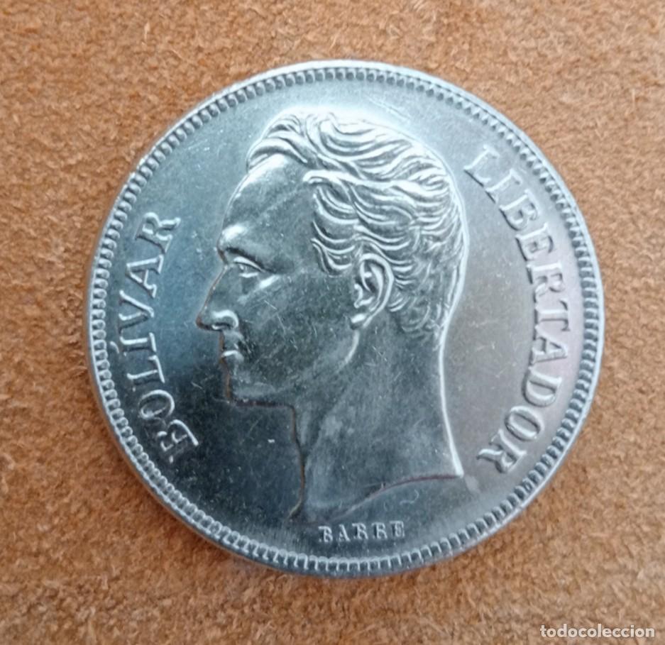 Alte M&uuml;nzen aus Amerika: El Fuerte 5 Bol&iacute;vares de plata serie Barre 1977