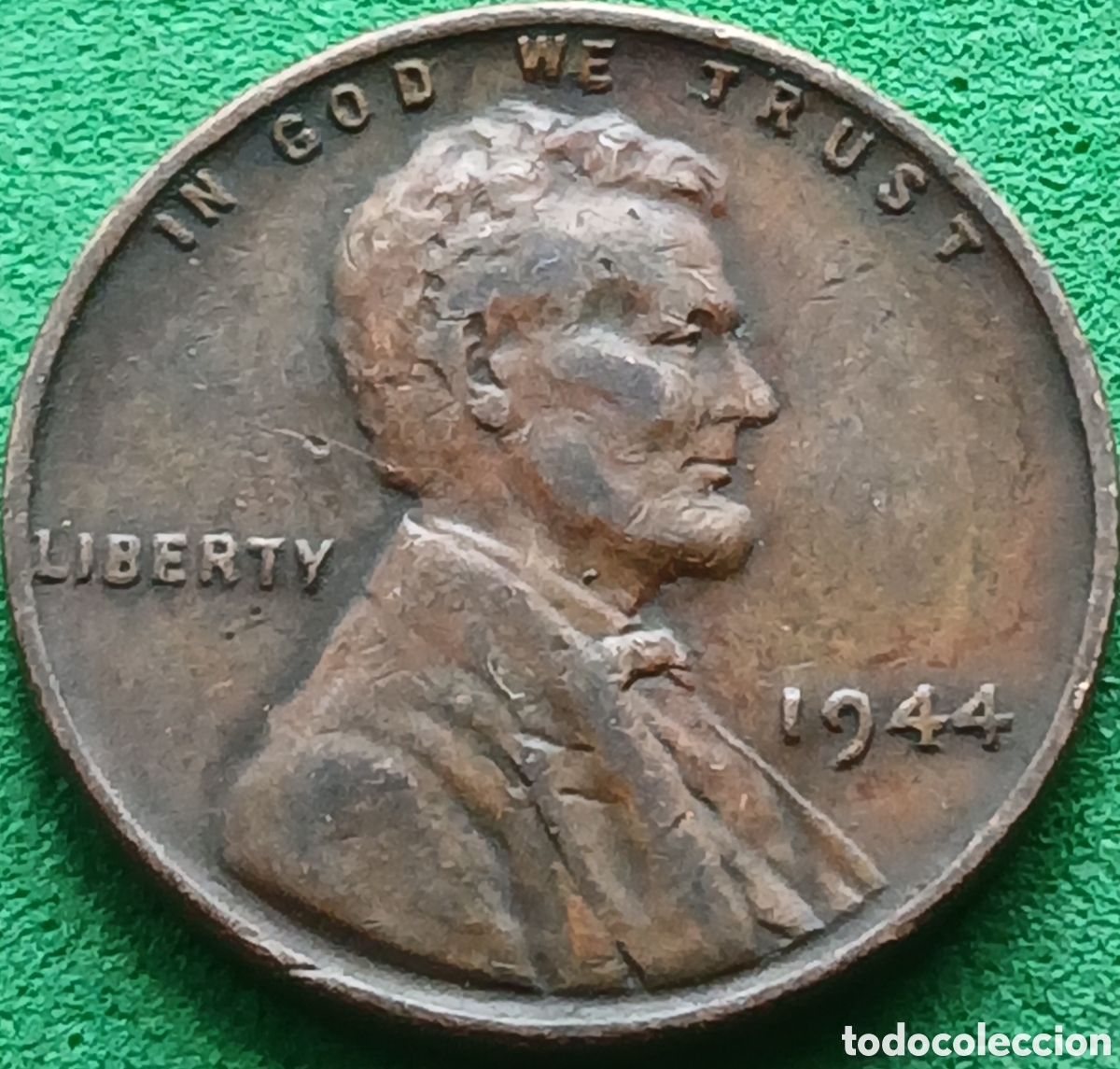 Monedas antiguas de Am&eacute;rica: USA one cent 1944 km#A132 sin marca de ceca