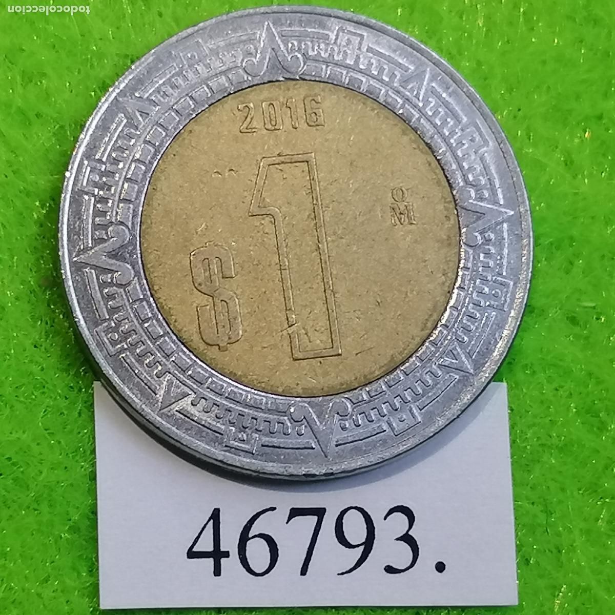Monedas antiguas de Am&eacute;rica: M&eacute;xico 1 peso 2016, M&eacute;jico, bimetalica
