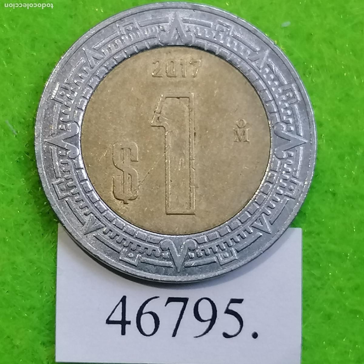 Monedas antiguas de Am&eacute;rica: M&eacute;xico 1 peso 2017, M&eacute;jico, bimetalica