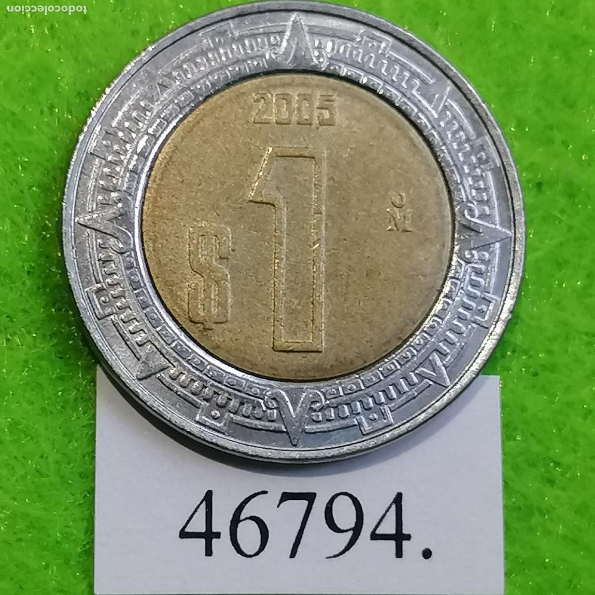 Monedas antiguas de Am&eacute;rica: M&eacute;xico 1 peso 2005, M&eacute;jico, bimetalica