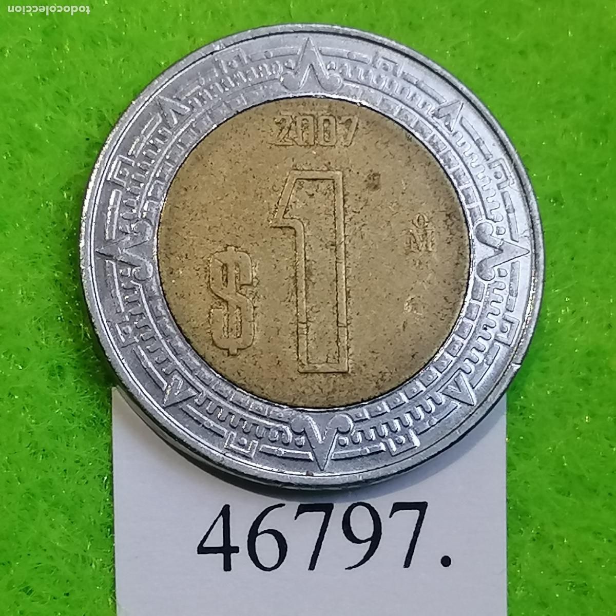 Monedas antiguas de Am&eacute;rica: M&eacute;xico 1 peso 2007, M&eacute;jico, bimetalica