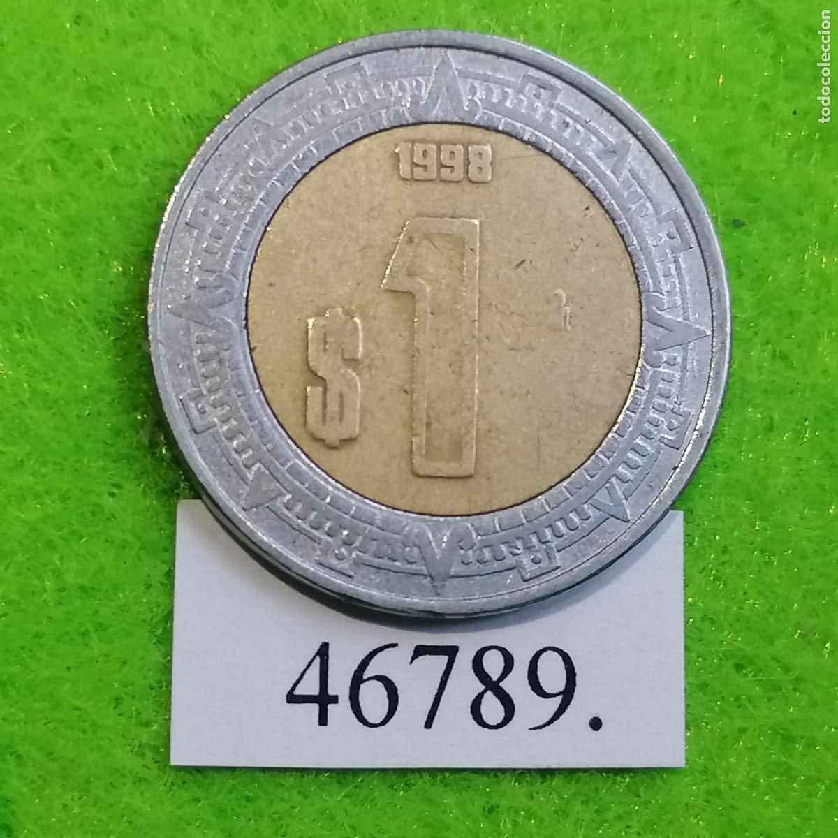 Monedas antiguas de Am&eacute;rica: M&eacute;xico 1 peso 1998, M&eacute;jico, bimetalica