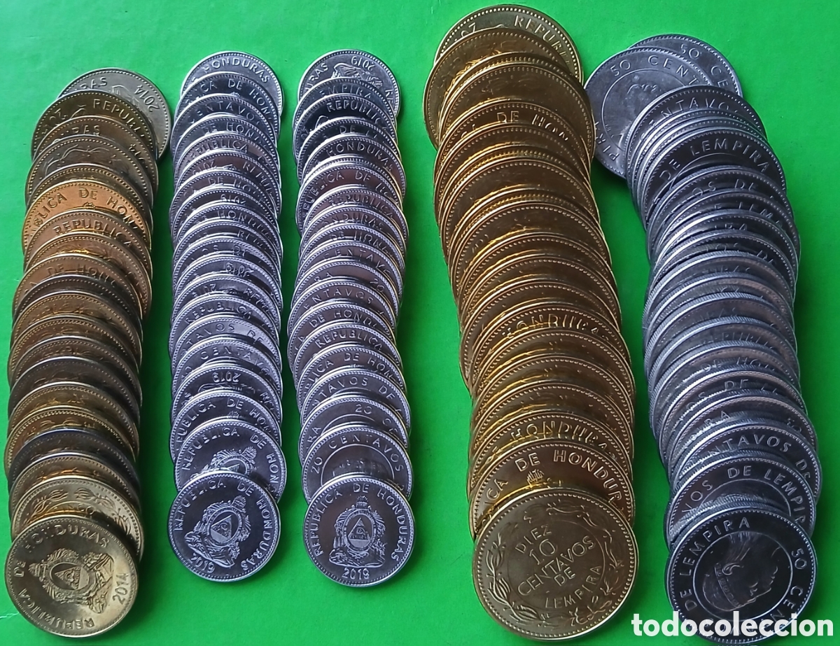 Alte M&uuml;nzen aus Amerika: Honduras lote 100 monedas- 5,10,20,50 centavos. Leer descripci&oacute;n.