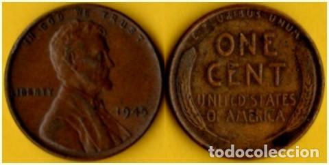 Monedas antiguas de Am&eacute;rica: 1945 - ESTADOS UNIDOS - LINCOLN - 1 CENTAVO DE DOLAR - KM # A132