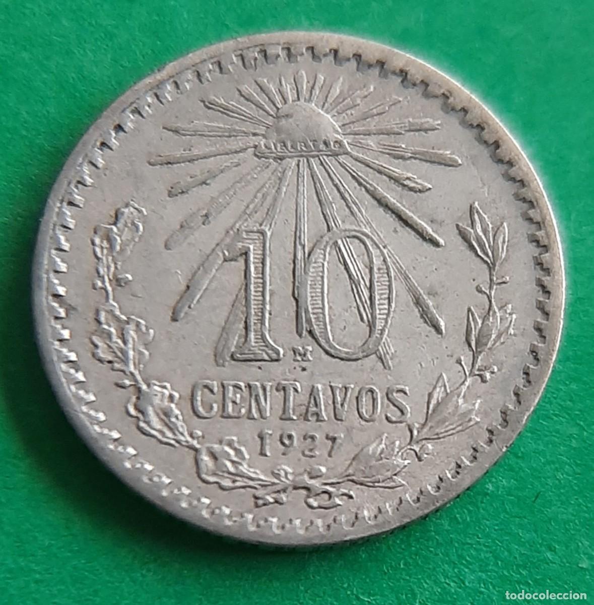 Monedas antiguas de Am&eacute;rica: (M&Eacute;XICO)(PLATA)(1927) 10 CENTAVOS