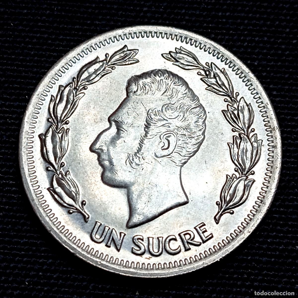 Monedas antiguas de Am&eacute;rica: ⚜️ BBE4 3. Ecuador. 1 sucre 1974