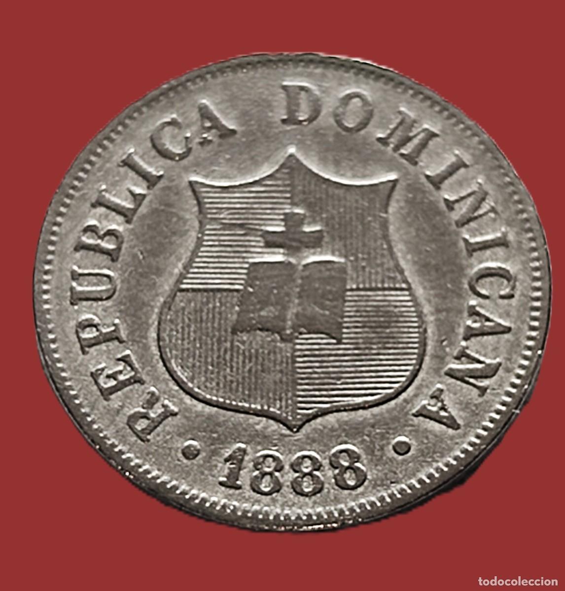 Monedas antiguas de Am&eacute;rica: Rep&uacute;blica Dominicana. 2 1\2 centavos 1888