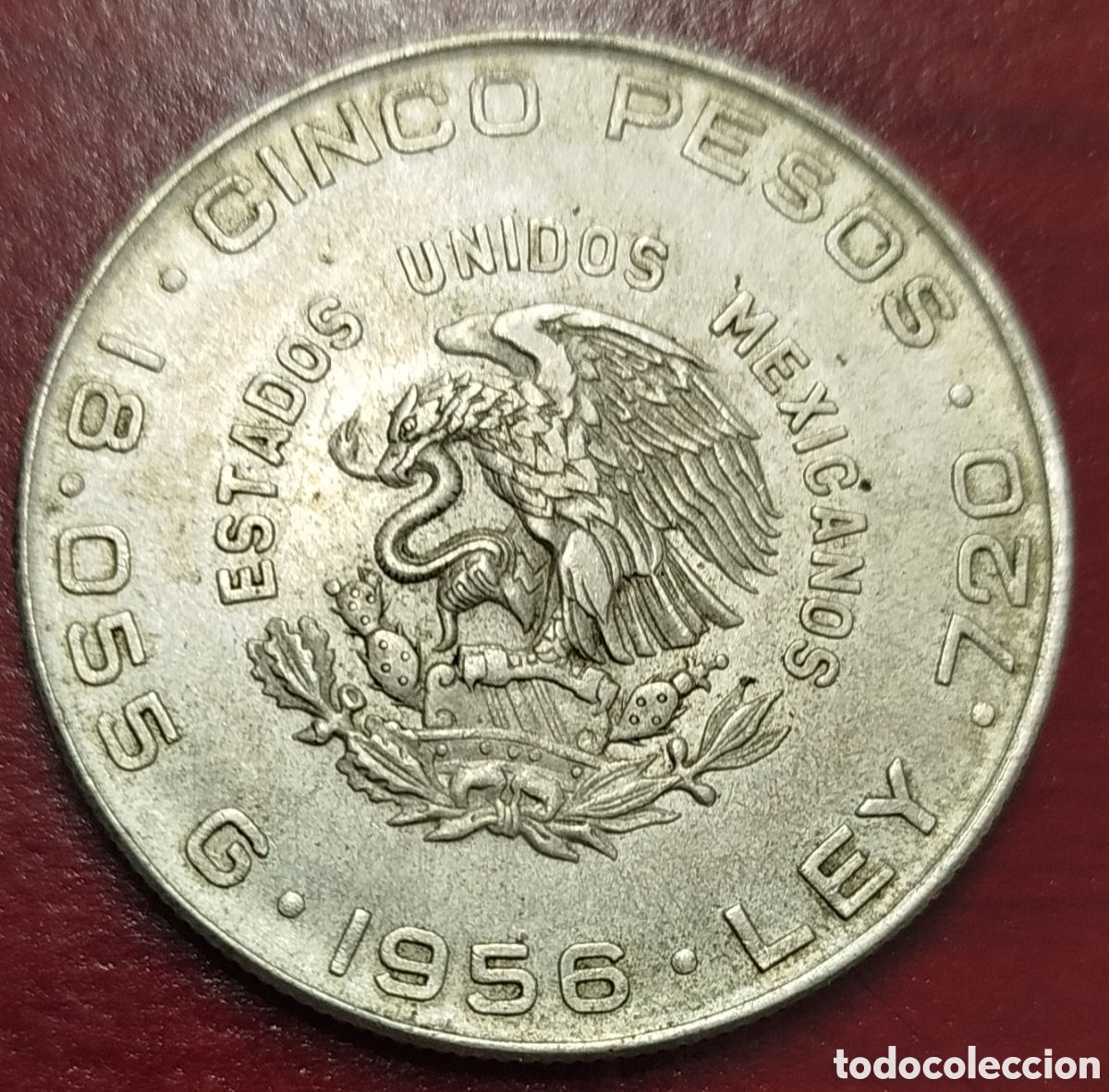 Monedas antiguas de Am&eacute;rica: Mexico 5 pesos 1956 EBC
