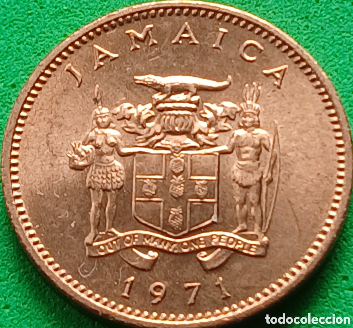 Monedas antiguas de Am&eacute;rica: Jamaica 1 cent 1971 km#52 FAO
