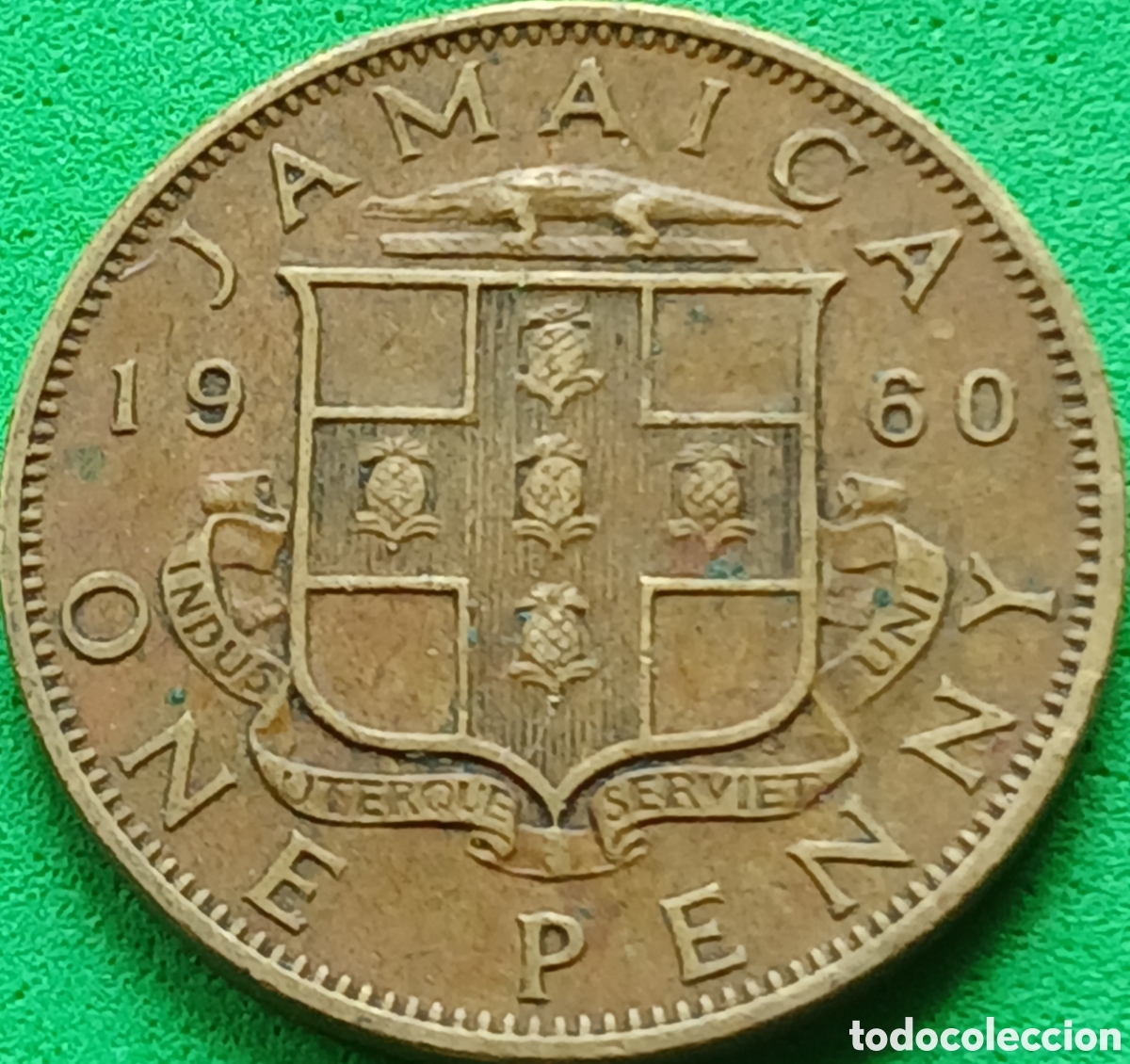 Monedas antiguas de Am&eacute;rica: Jamaica one penny 1960 km#37