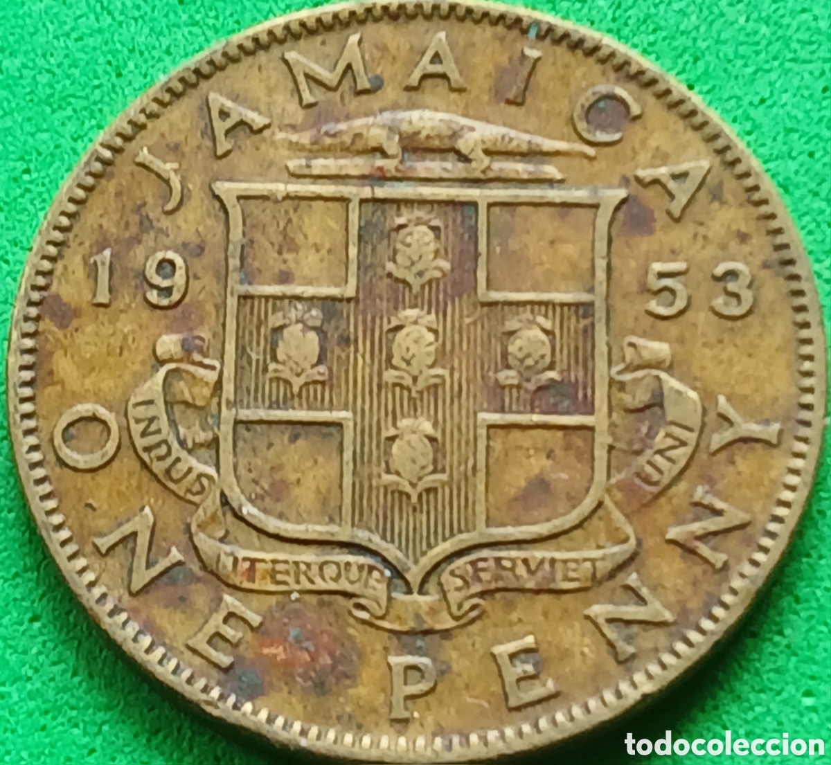 Monedas antiguas de Am&eacute;rica: Jamaica one penny 1953 km#37