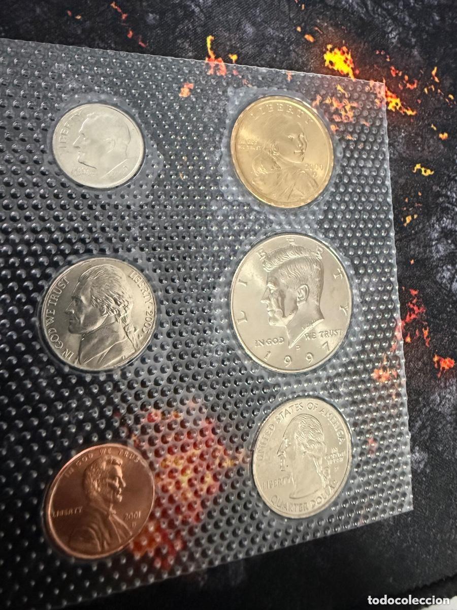 Alte M&uuml;nzen aus Amerika: Lote 6 monedas Estados Unidos USA &ndash; d&oacute;lar, quarter y centavos
