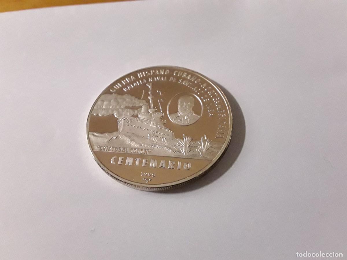 Monedas antiguas de Am&eacute;rica: CUBA - RARA 10 PESOS DE PLATA GERRA HISPANO-CUBANA-NORTEAMERICANA. A&Ntilde;O 1998. 999 MIL. TIRADA 5000.