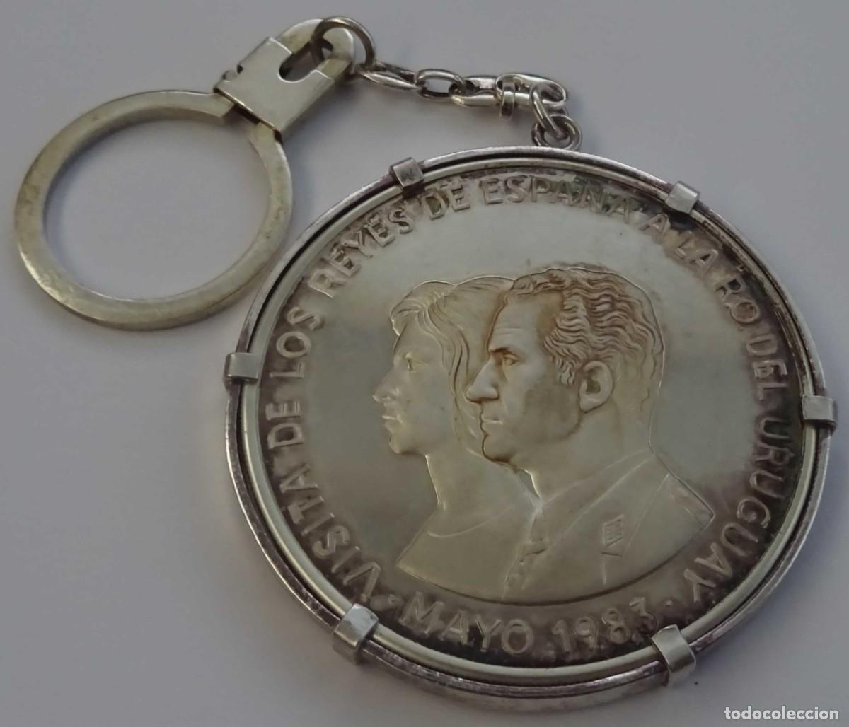 Alte M&uuml;nzen aus Amerika: MEDALLA DE PLATA VISITA DE LOS REYES DE ESPA&Ntilde;A A LA REP&Uacute;BLICA ORIENTAL DEL URUGUAY MAYO 1983