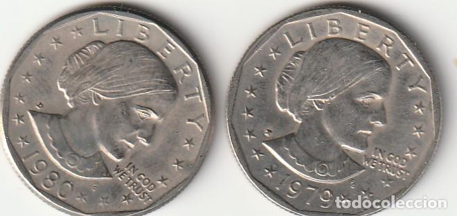 Alte M&uuml;nzen aus Amerika: 10643 - 2 MONEDAS EE.UU. DE 1 DOLAR (SUSAN B.ANTHONY A&Ntilde;OS 1979 Y 1980