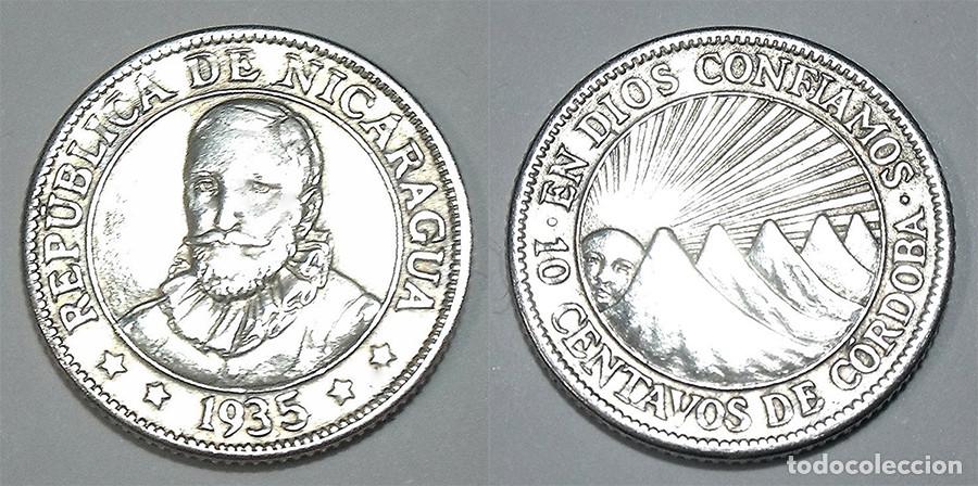 Alte M&uuml;nzen aus Amerika: NICARAGUA - 10 CENTS - 1935 - PLATA - ESCASA