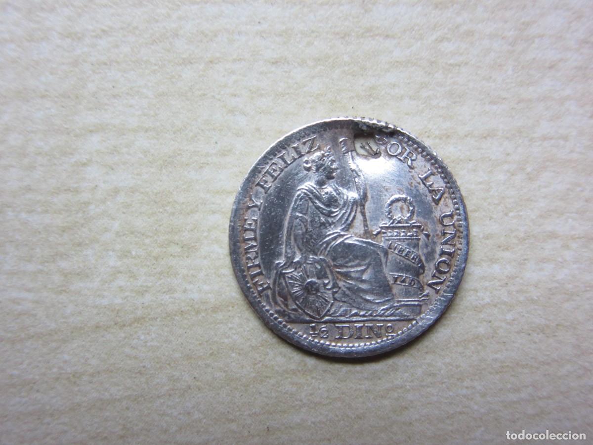 Monete antiche di America: Bonita moneda de 1/2 dinero de plata Rep&uacute;blica de Per&uacute; Probable 1896