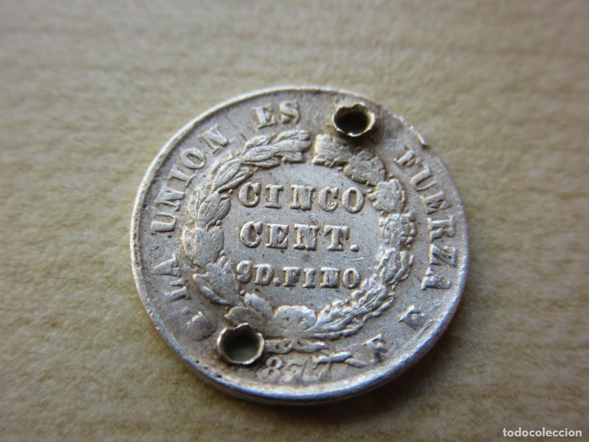 Alte M&uuml;nzen aus Amerika: 5 c&eacute;ntimos de plata de la Rep&uacute;blica Boliviana Probable 1883