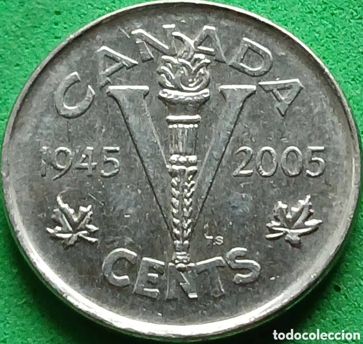 Monedas antiguas de Am&eacute;rica: Canad&aacute; 5 cents 2005 km#627 Segunda Guerra Mundial