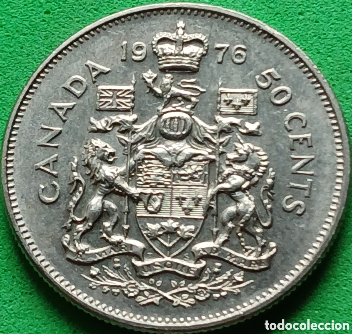 Monedas antiguas de Am&eacute;rica: Canad&aacute; 50 cents 1976 km#75.1 poco com&uacute;n