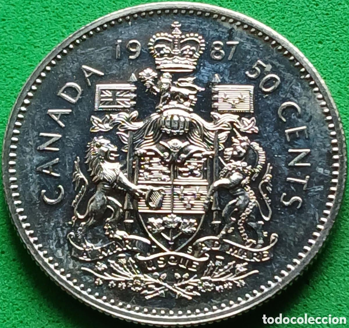 Monedas antiguas de Am&eacute;rica: Canad&aacute; 50 cents 1987 km#75.3 ESCASA!