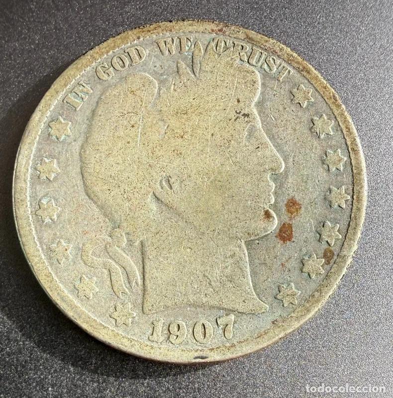 Monedas antiguas de Am&eacute;rica: 1/2 dolar Half dollar Barber 1907-O
