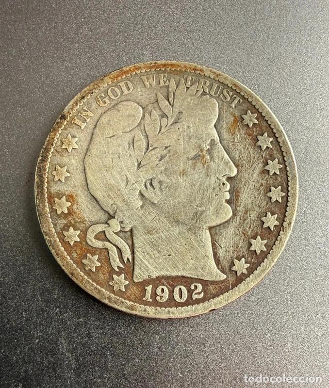 Monedas antiguas de Am&eacute;rica: 1/2 dolar Half dollar Barber 1902