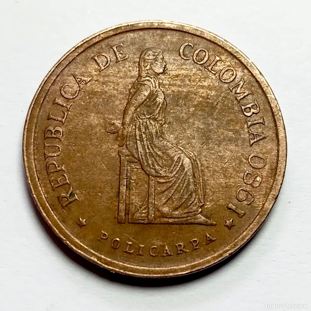 Monedas antiguas de Am&eacute;rica: ⚜️ BBE5 1. Colombia. 5 pesos 1980