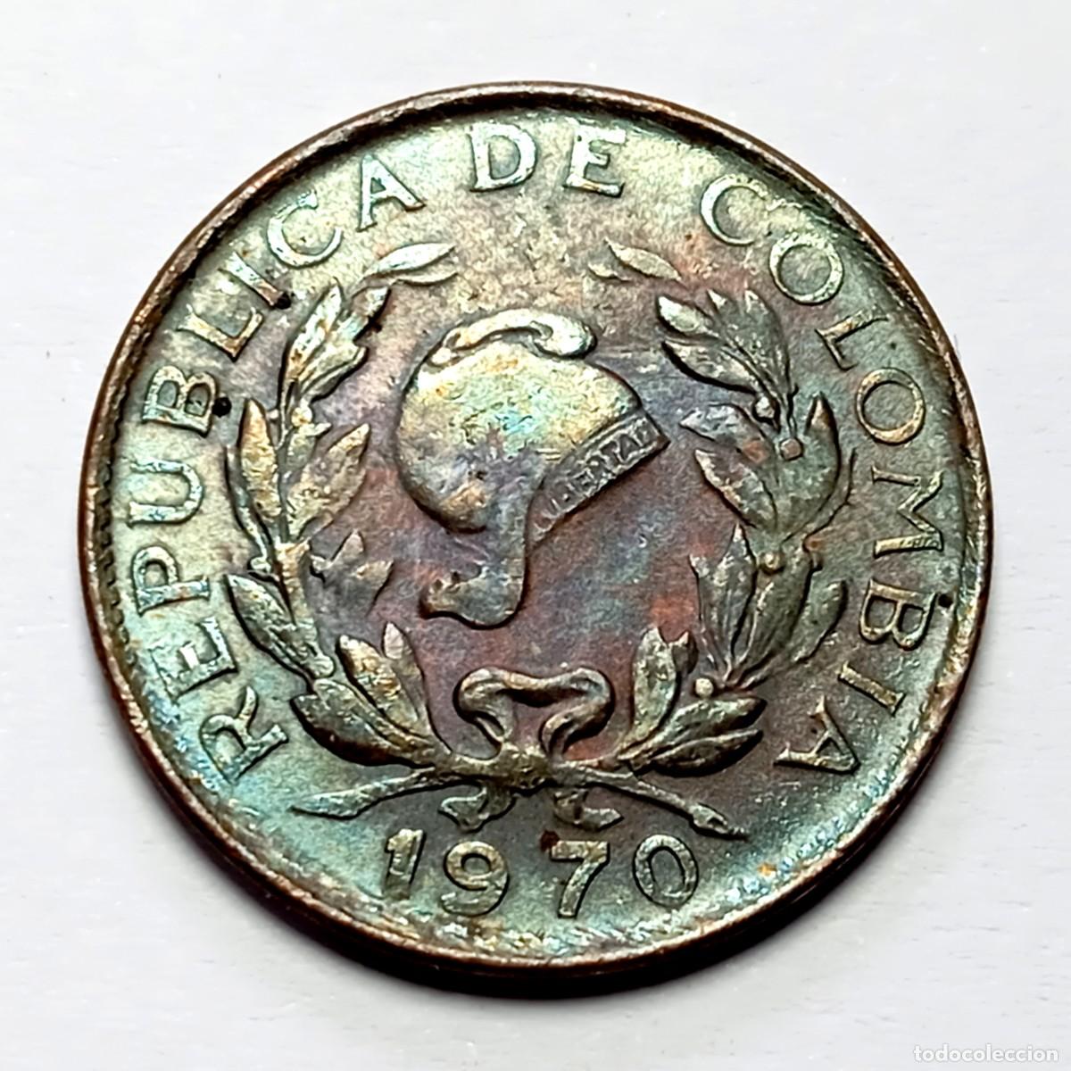Monedas antiguas de Am&eacute;rica: ⚜️ BBE5 0. Colombia. 5 centavos 1970
