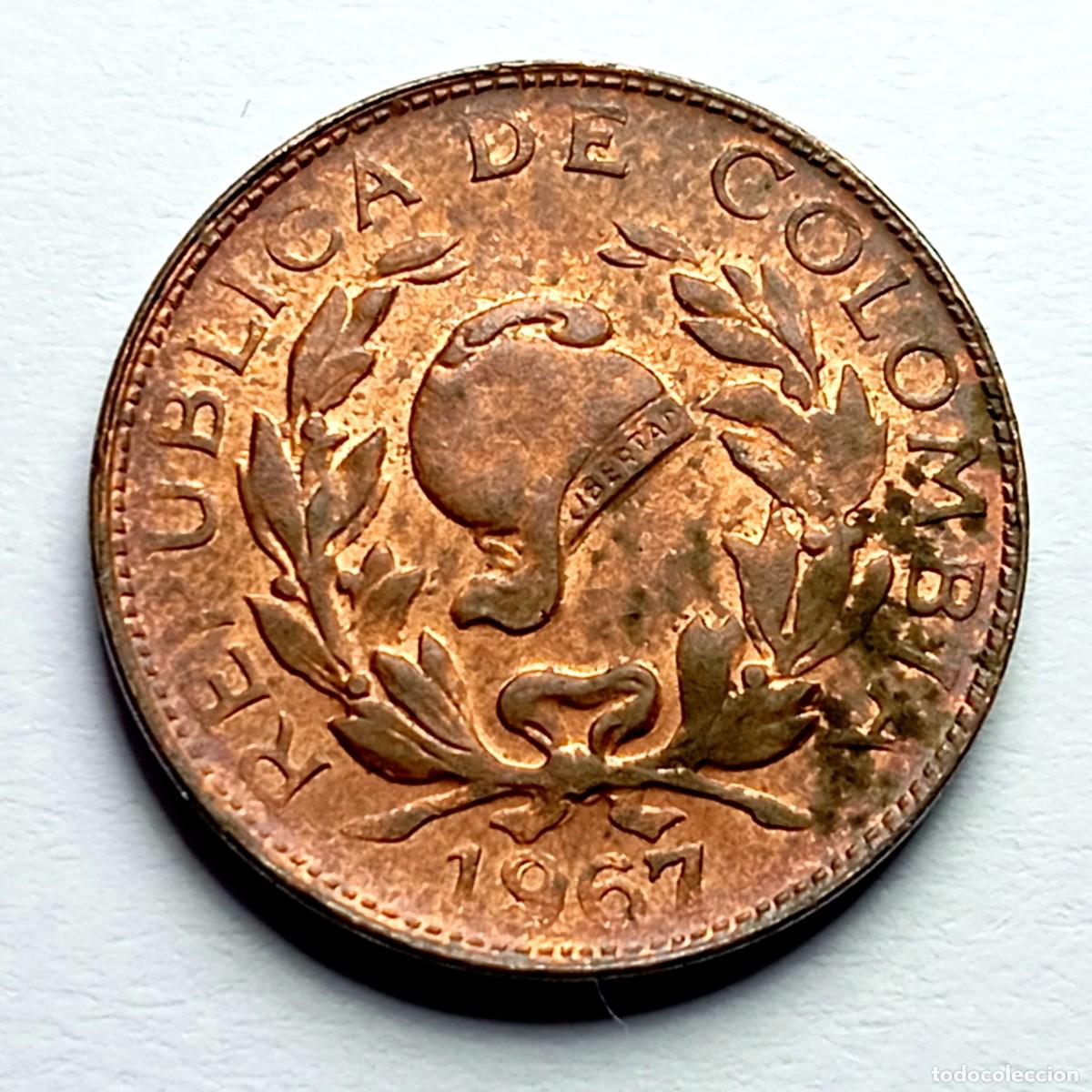 Monedas antiguas de Am&eacute;rica: ⚜️ BBE4 9. Colombia. 1 centavo 1967