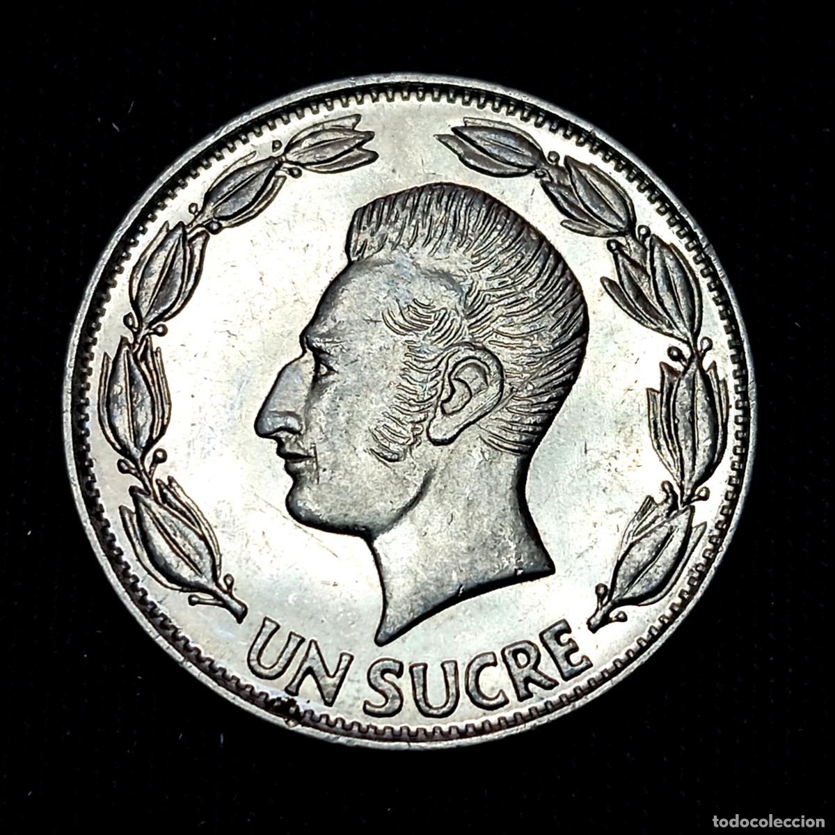 Monedas antiguas de Am&eacute;rica: ⚜️ BBE4 8. Ecuador. 1 sucre 1980