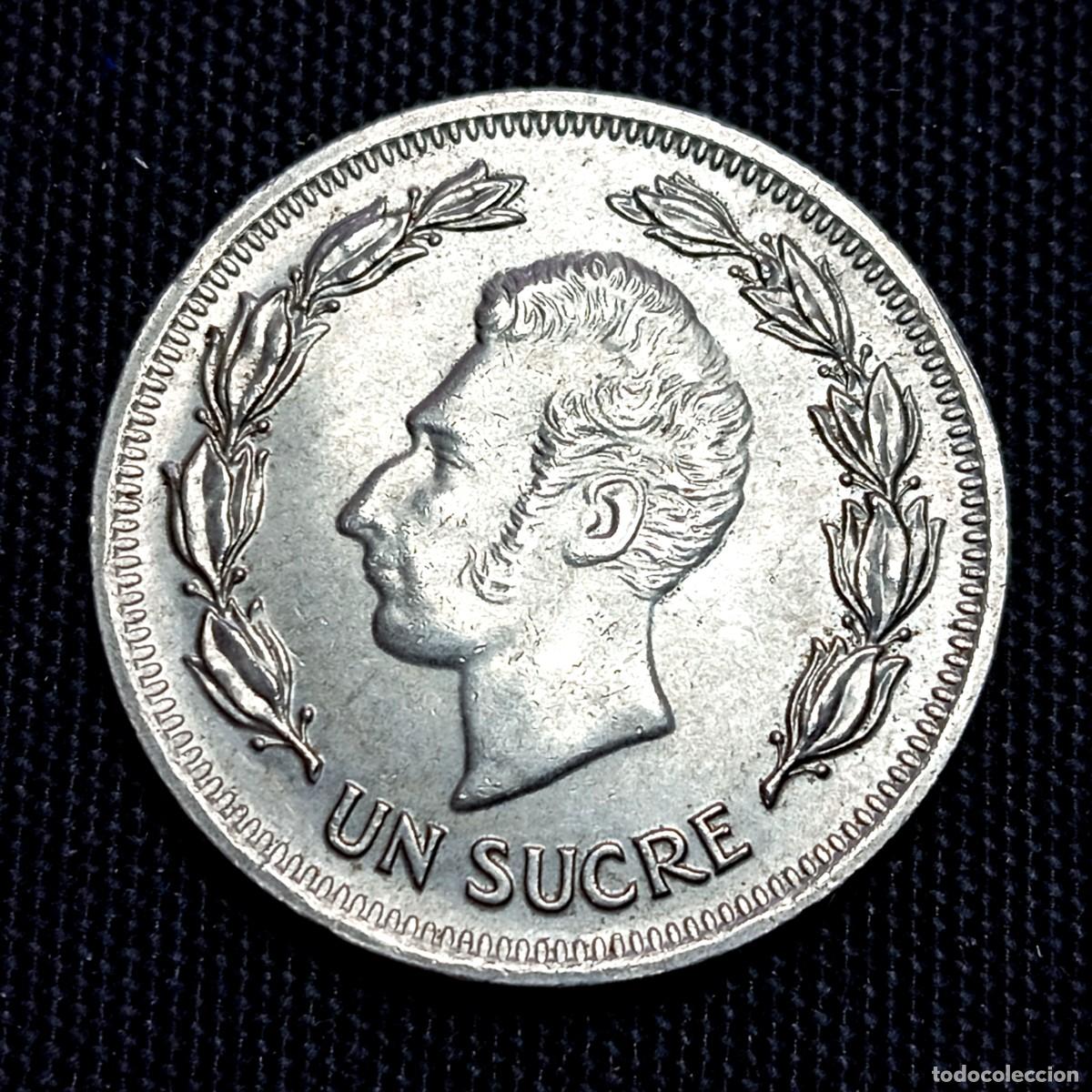 Monedas antiguas de Am&eacute;rica: ⚜️ BBE4 5. Ecuador. 1 sucre 1977