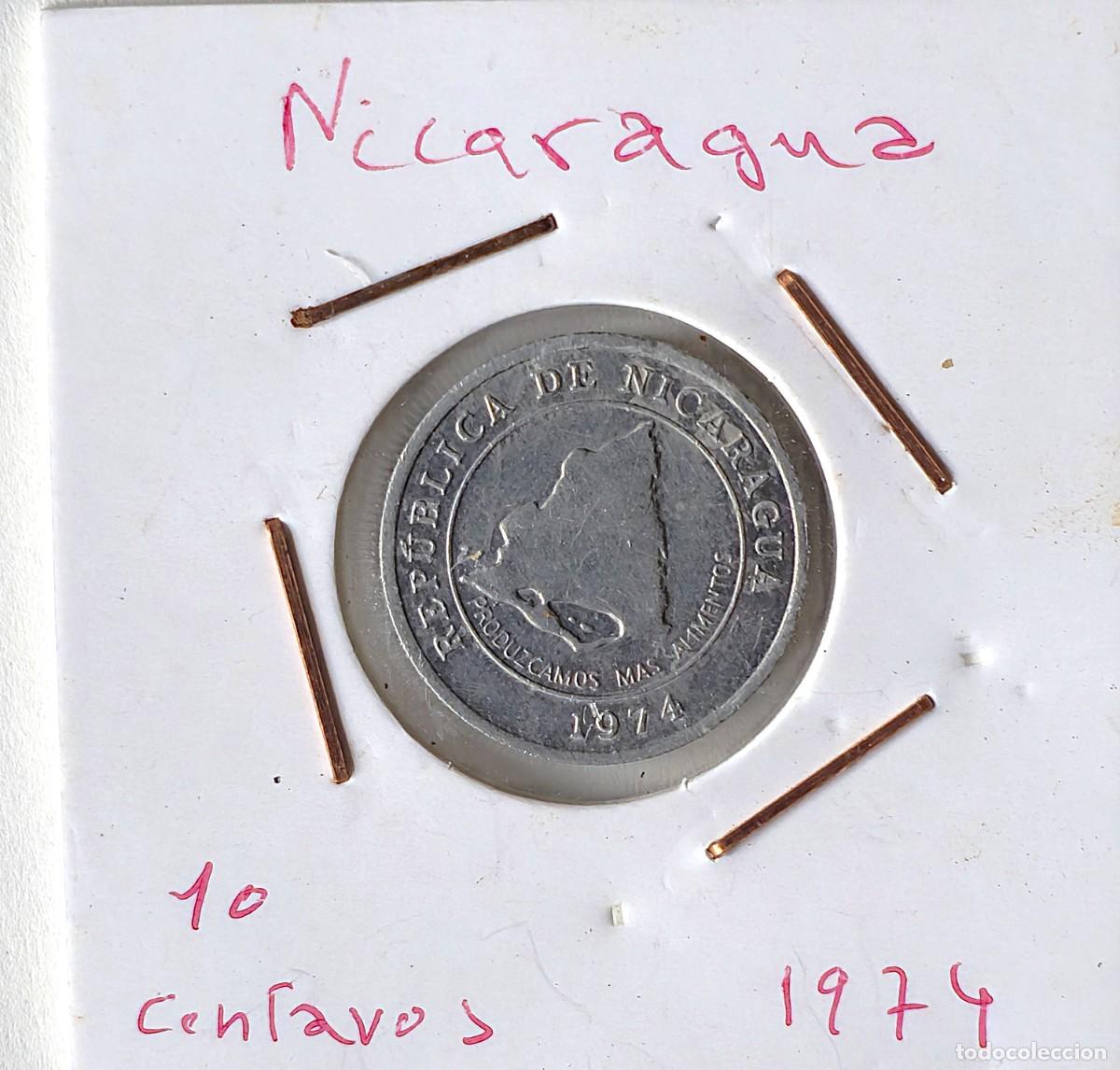 Monete antiche di America: MONEDA NICARAGUA 1974 - 10 CENTAVOS Aluminio, KM:29