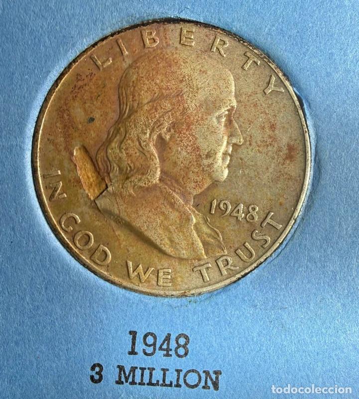 Monedas antiguas de Am&eacute;rica: Medio d&oacute;lar Franklin de 1948
