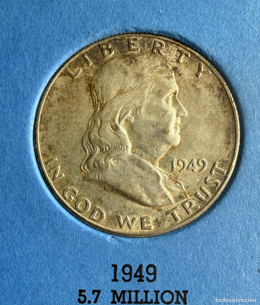 Monedas antiguas de Am&eacute;rica: Medio d&oacute;lar Franklin de 1949