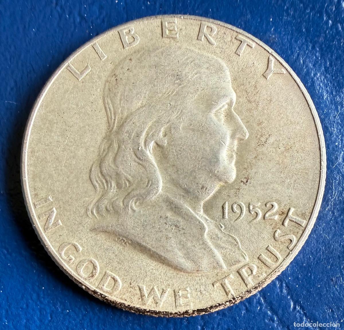 Monedas antiguas de Am&eacute;rica: Medio d&oacute;lar Franklin de 1952