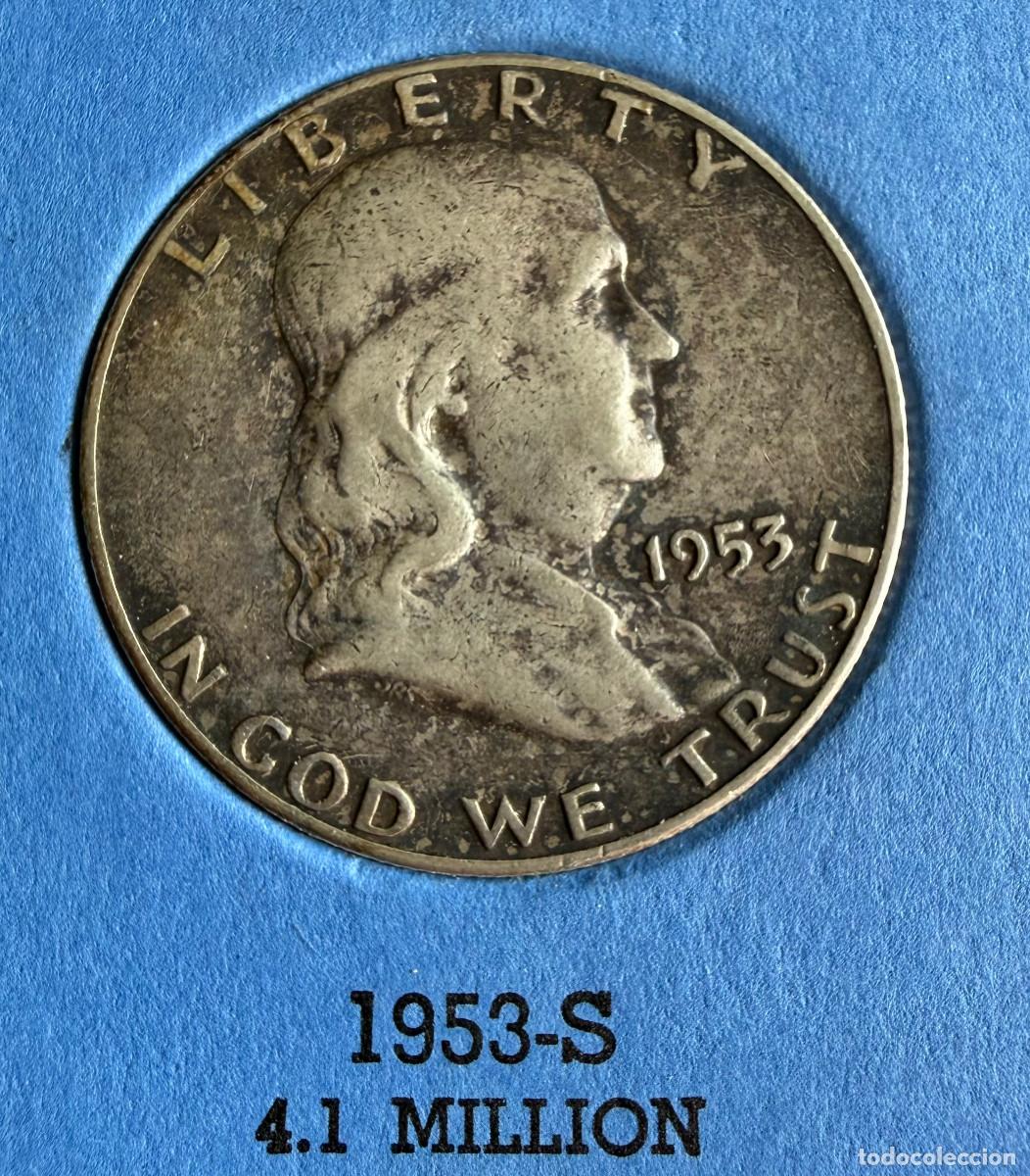Monedas antiguas de Am&eacute;rica: Medio d&oacute;lar Franklin de 1953-S
