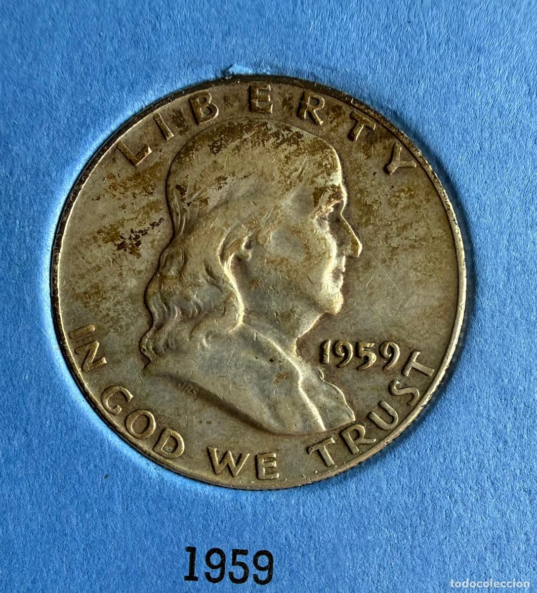 Monedas antiguas de Am&eacute;rica: Medio d&oacute;lar Franklin de 1959