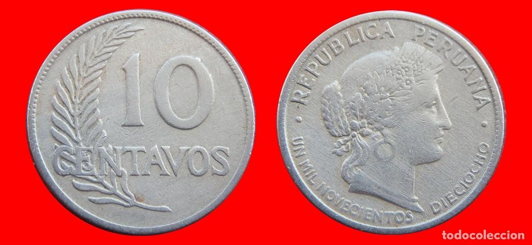 Monedas antiguas de Am&eacute;rica: 10 CENTAVOS 1918 PERU-144843