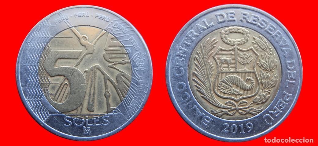 Moedas antigas da Am&eacute;rica: 5 NUEVOS SOLES 2019 PERU-144871
