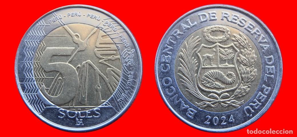 Monedas antiguas de Am&eacute;rica: 5 NUEVOS SOLES 2024 PERU-144875