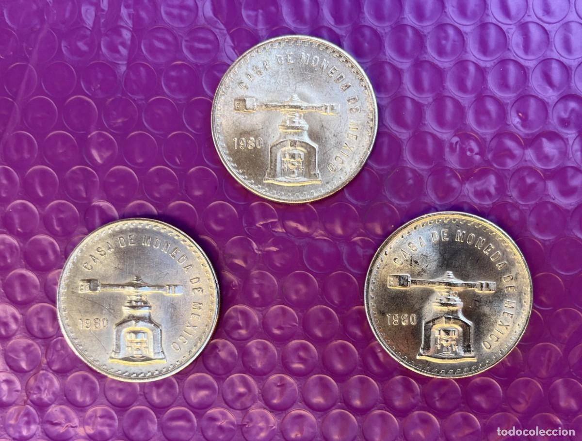 Monedas antiguas de Am&eacute;rica: 3 Onzas Plata M&eacute;xico 1980.