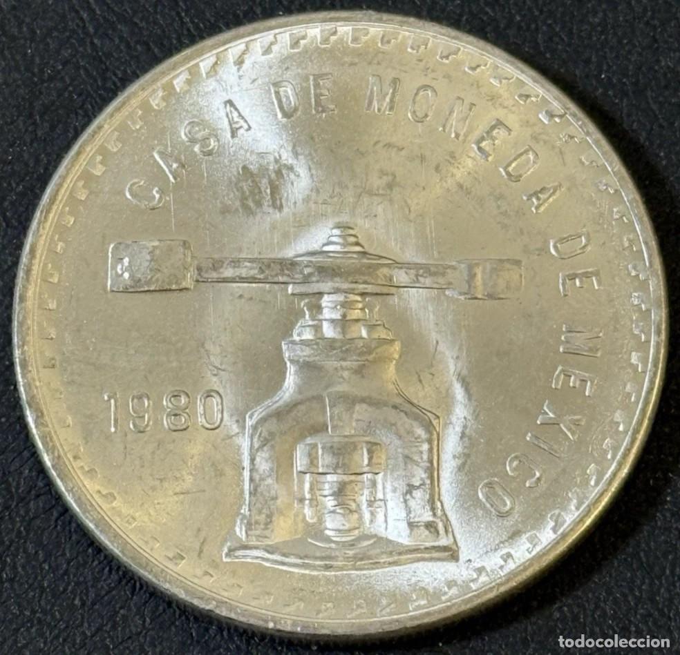 Monedas antiguas de Am&eacute;rica: Onza Plata M&eacute;xico 1980.