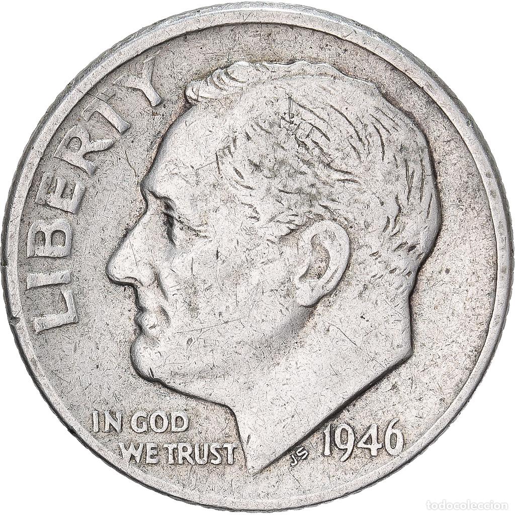 Monedas antiguas de Am&eacute;rica: [#639524] Estados Unidos, Dime, Roosevelt, 1946, U.S. Mint, Plata, MBC, KM:195