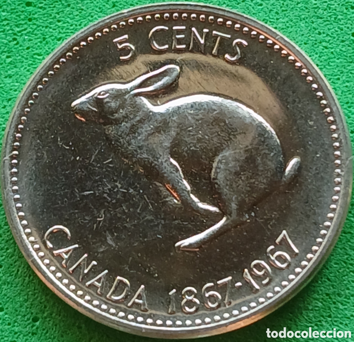 Monedas antiguas de Am&eacute;rica: Canad&aacute; 5 cents 1967 km#66 Confederaci&oacute;n Canadiense