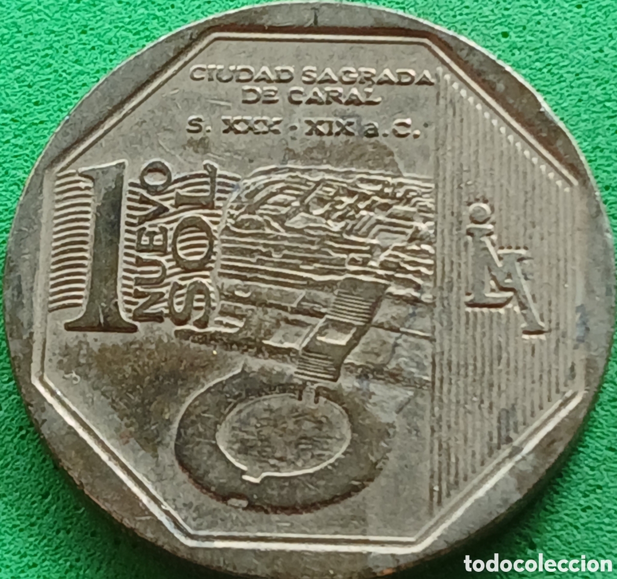 Monedas antiguas de Am&eacute;rica: Per&uacute; 1 nuevo sol 2014 km#379 Caral
